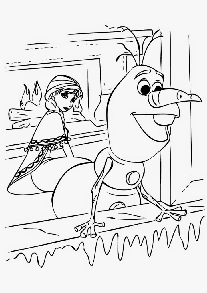 Free Frozen Coloring Page Olaf