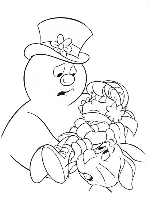 Frosty the Snowman cartoon coloring pages