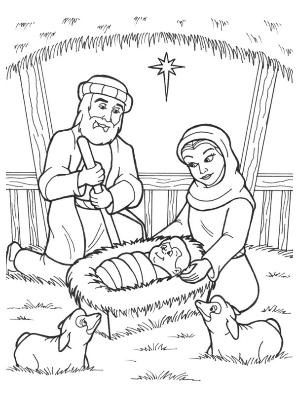 Nativity Coloring Scene