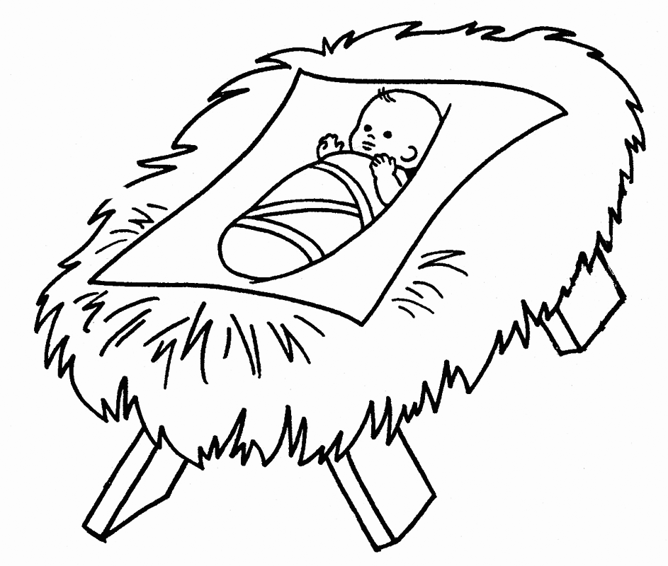 Nativity Manger Coloring Page