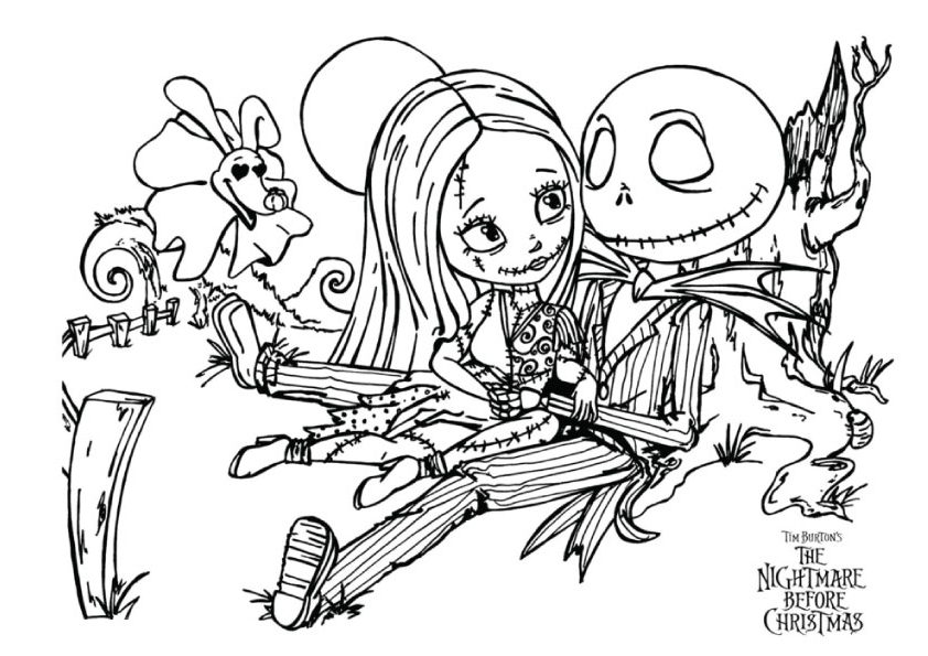 Nightmare Before Christmas Cartoon Coloring Page