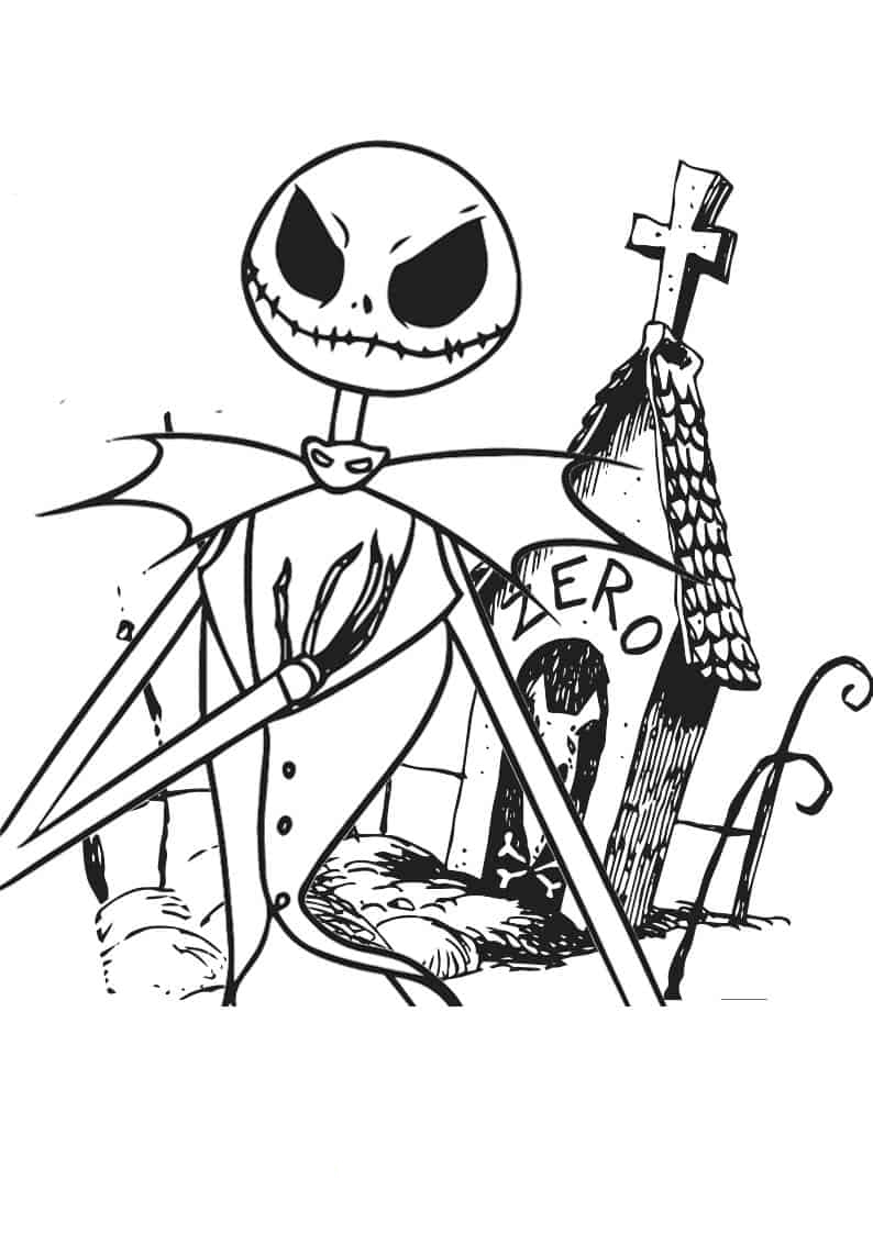 Nightmare Before Christmas Jack Coloring Page