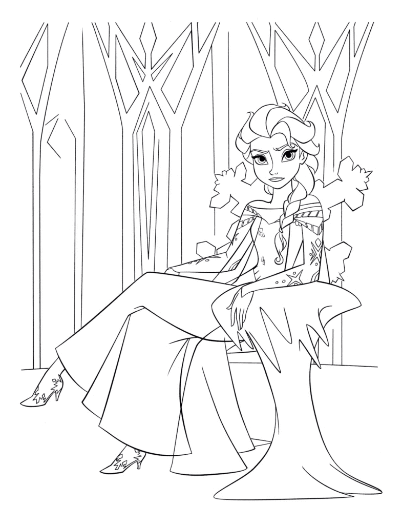 Queen Elsa Coloring Page