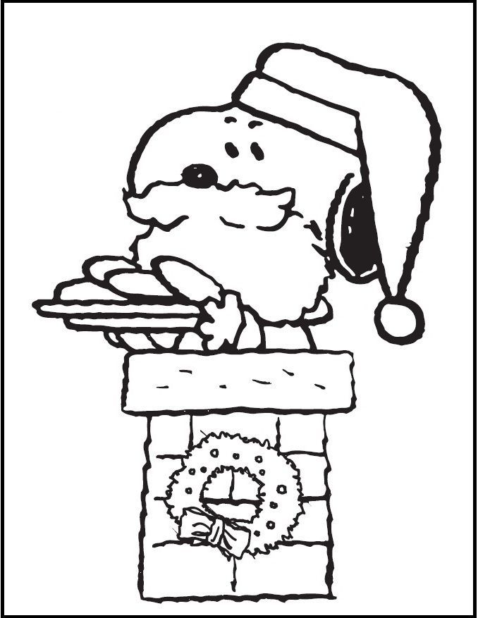Santa Snoopy Christmas Coloring Page