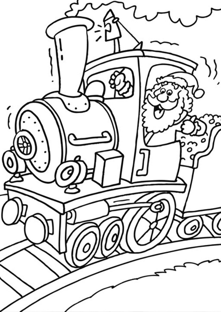 Santas Polar Express Coloring Page