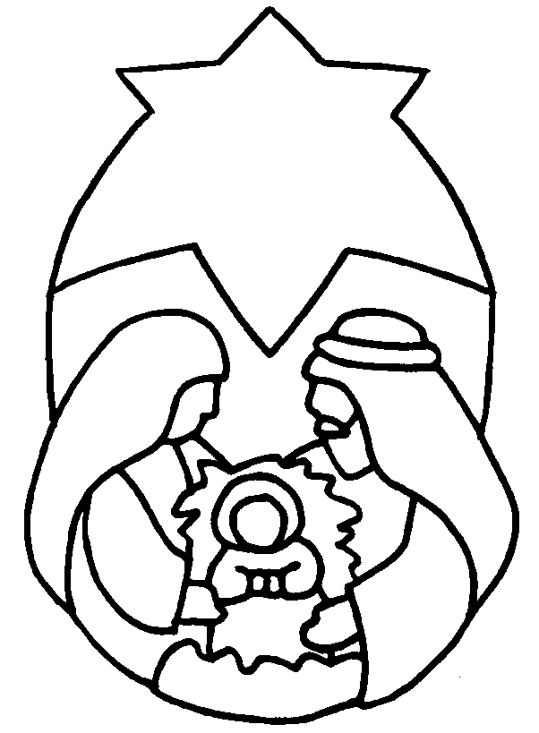 Simple Nativity Coloring Page