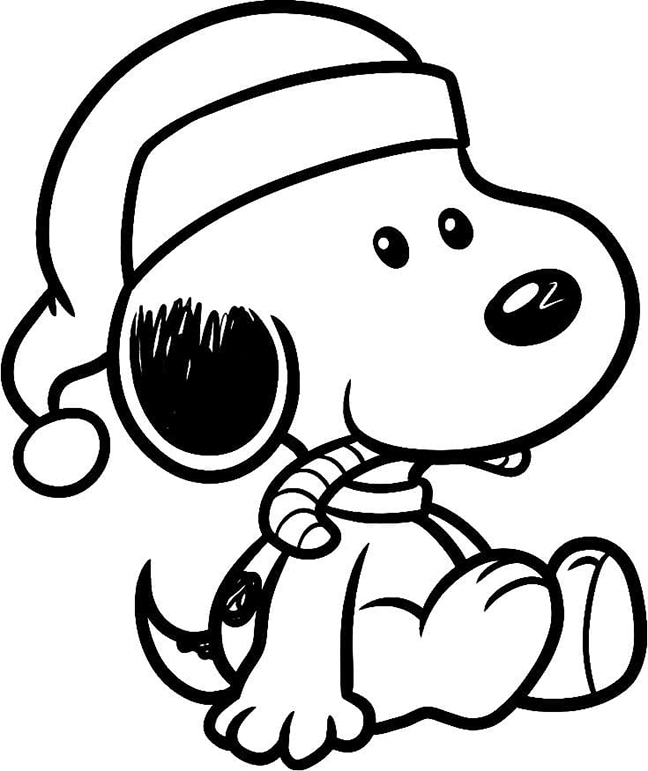 Snoopy Christmas Coloring Page
