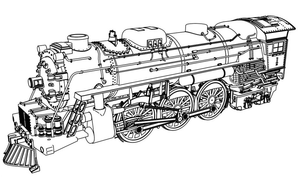 Train Coloring Pages With Very Detail Illustration Train Colorin