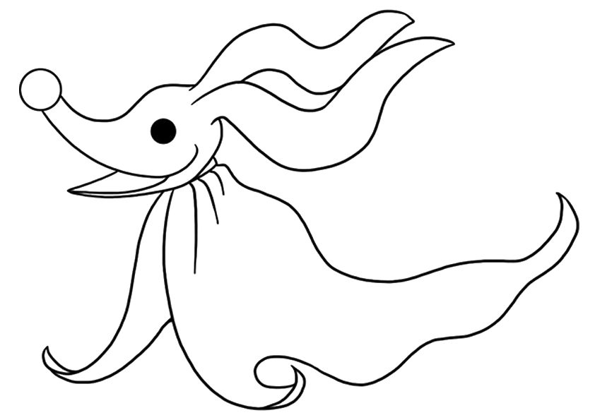 Zero Nightmare Before Christmas Coloring Page