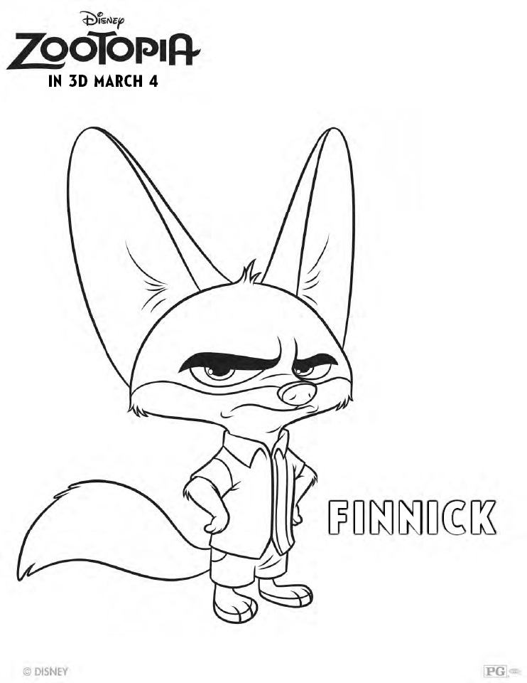Zootopia Coloring Pages - Finnick