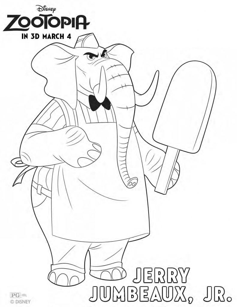 Zootopia Coloring Pages - Jerry Jumbeaux, Jr