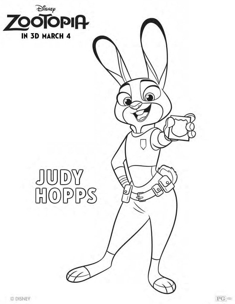 Zootopia Coloring Pages- Judy Hopps