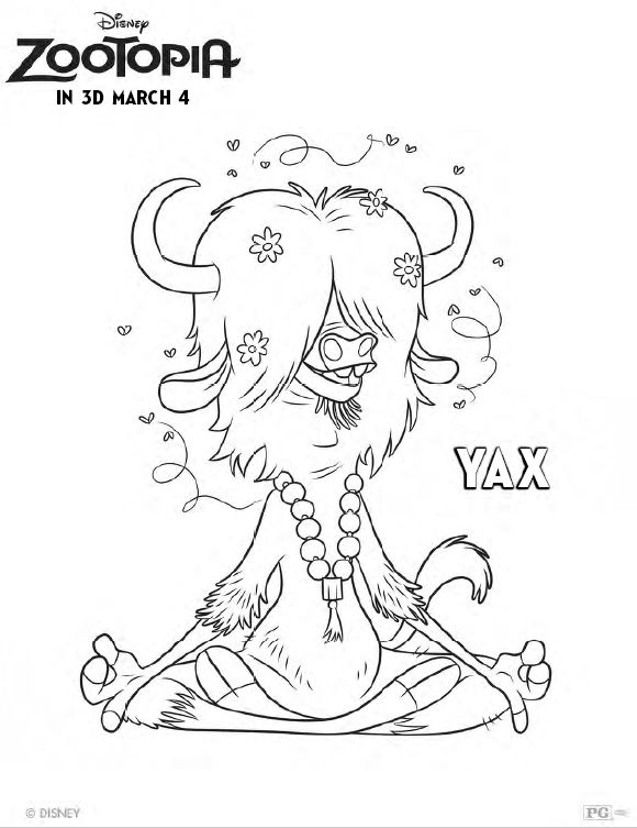 Zootopia Coloring Pages - Yax