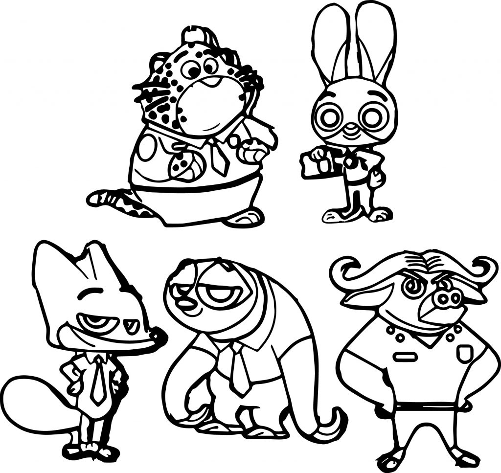 Zootopia Coloring Pages characters