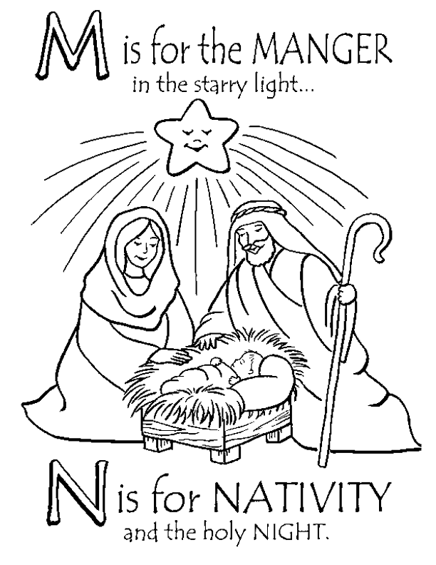 Printable Nativity Coloring Sheet