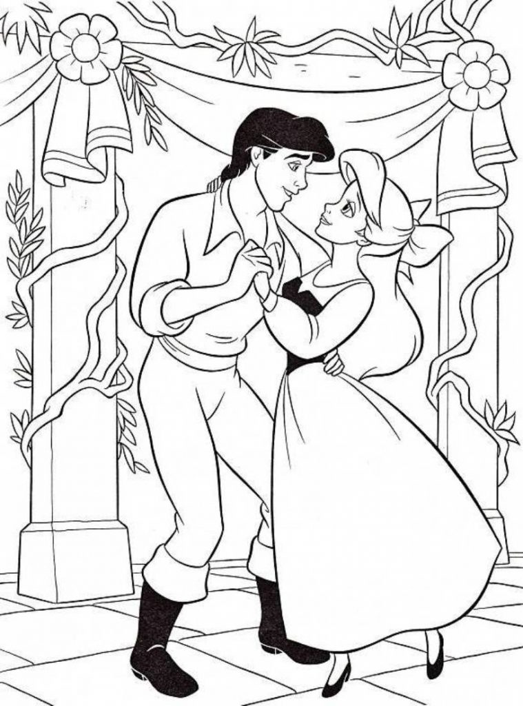 Ariel Dancing Coloring Page