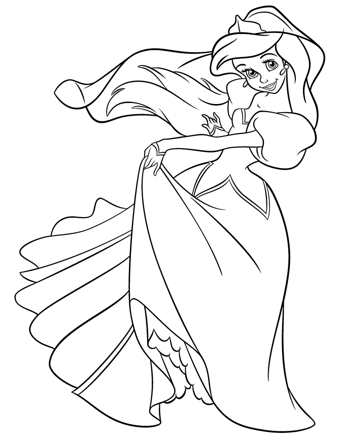 Ariel with Feet Coloring Pages