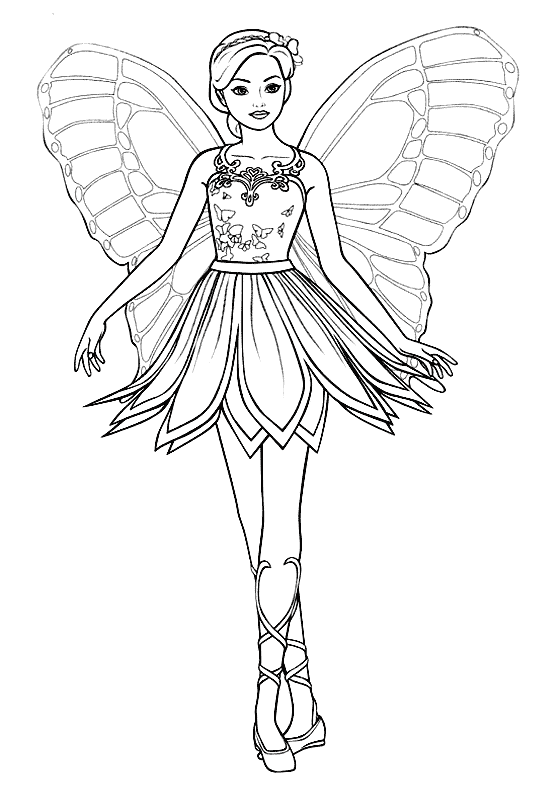 Fantasy Coloring Pages Ballerina Butterfly