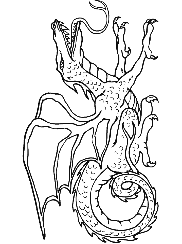 Fantasy Coloring Pages Cool Dragon