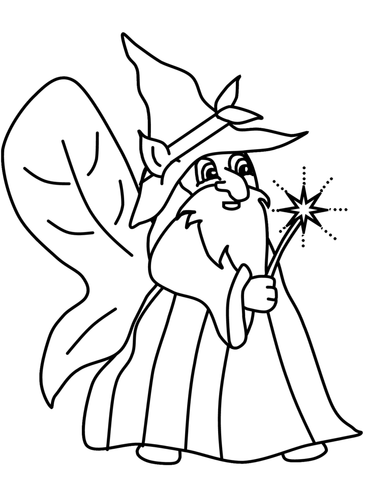 Fantasy Coloring Pages Fairy Wizard