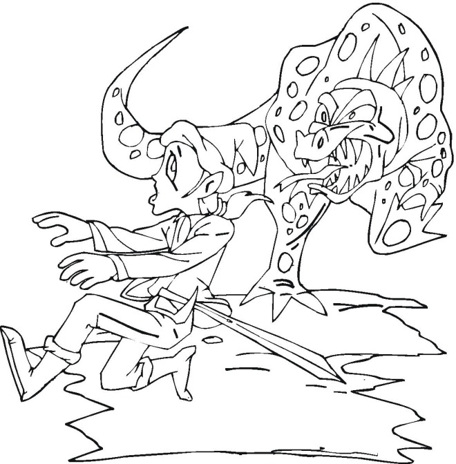 Fantasy Coloring Pages elf and dragon