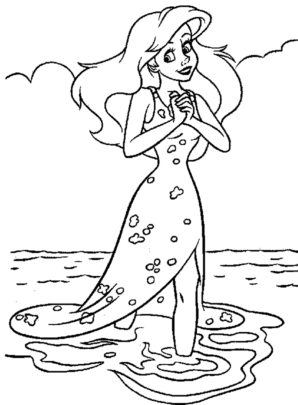 Free Downloadable Ariel Coloring Pages