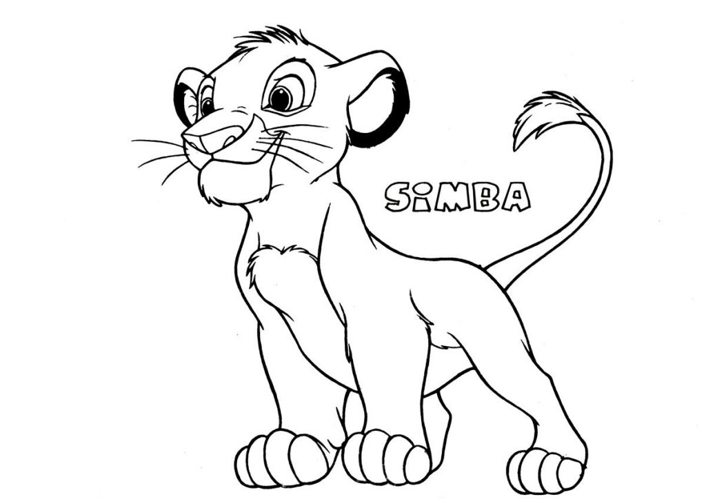 Free Printable Simba Coloring Page