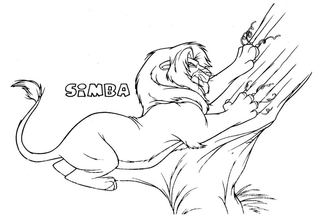 Grown Simba Coloring Page