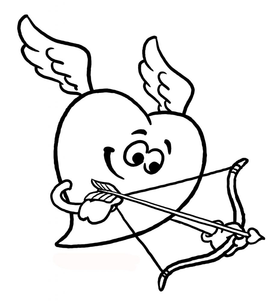 Heart Cupid Coloring Pages
