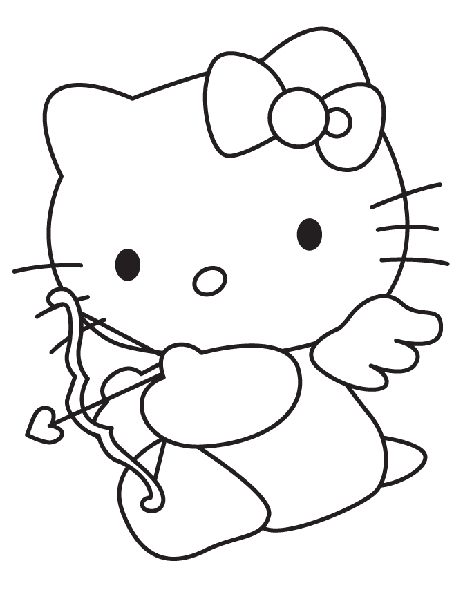 Hello Kitty Valentine Coloring Page