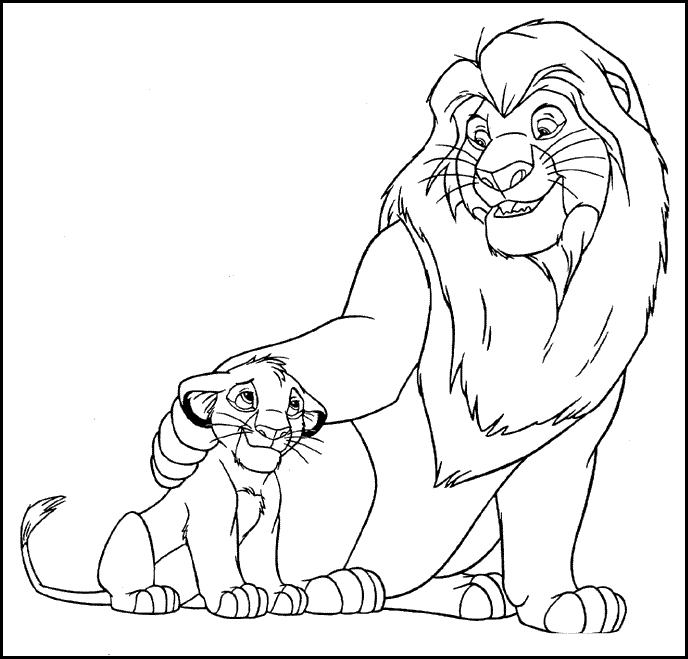 Lion King Coloring Pages Simba and Mufasa