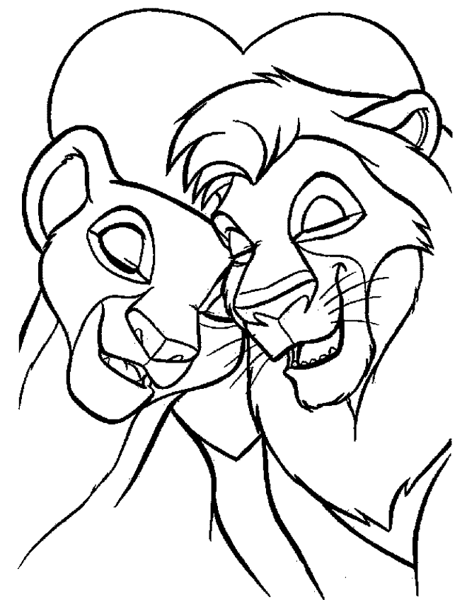 Lion King Coloring Pages Simba and Nala grown