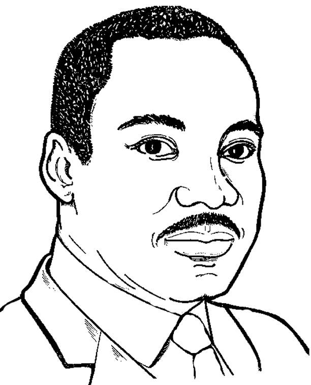 Martin Luther King Coloring Page Portrait