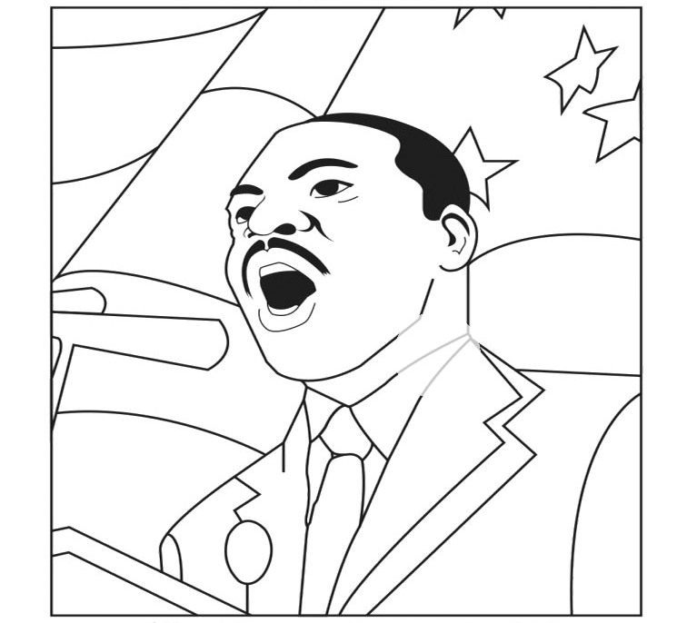 Martin Luther King Speech Coloring Sheet