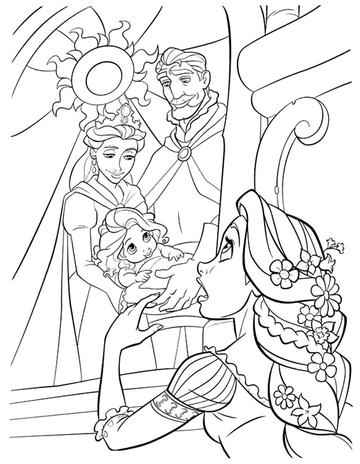 rapunzel baby coloring pages