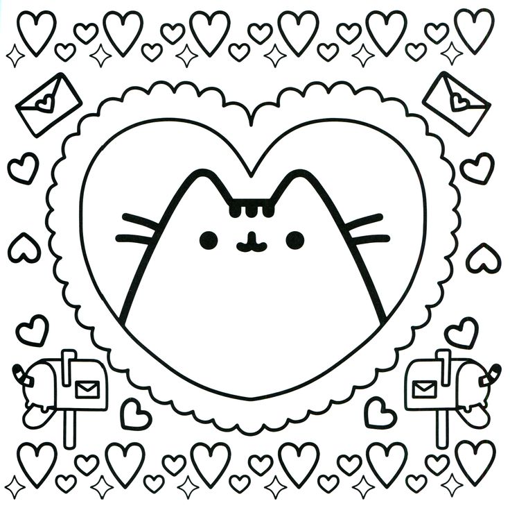 57 Cat Valentine Coloring Pages  Free