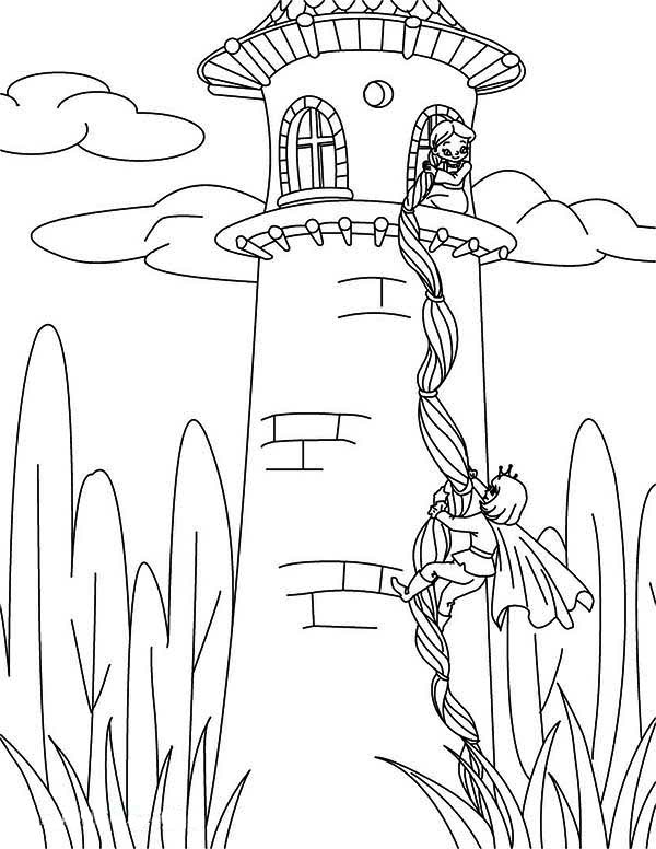 Rapunzel Tower Coloring Page