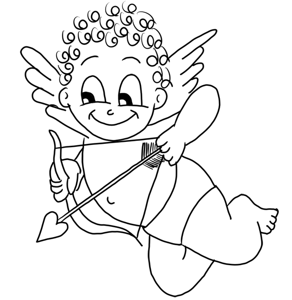 Super Cute Cupid Coloring Page