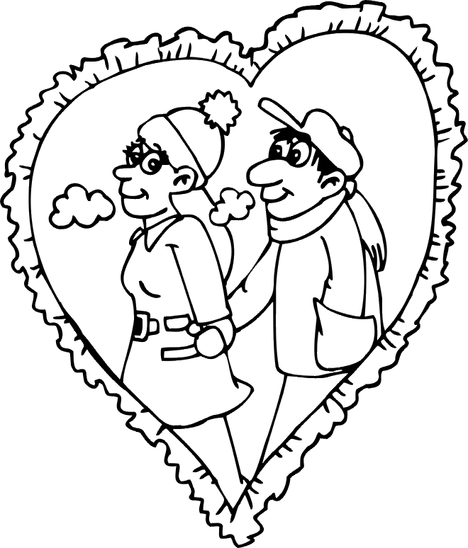 Valentine Coloring Pages - Couple