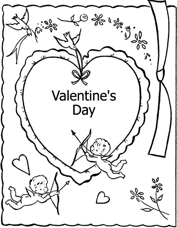 Valentine Coloring Pages - Cupids