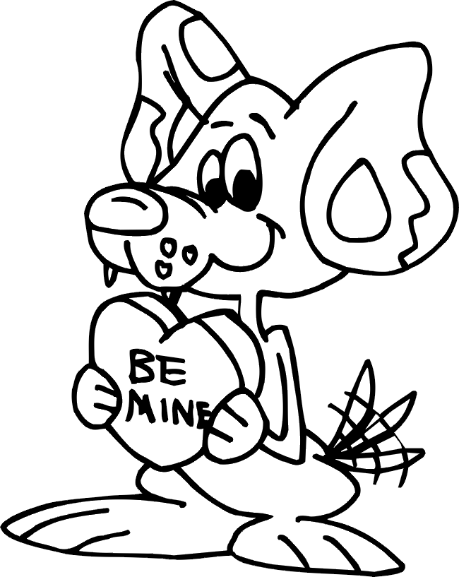 Valentine Coloring Pages - Dog