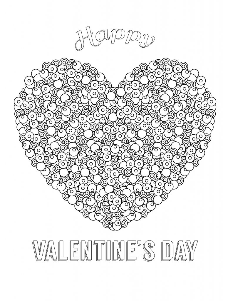Valentine Coloring Pages - Heart Collage