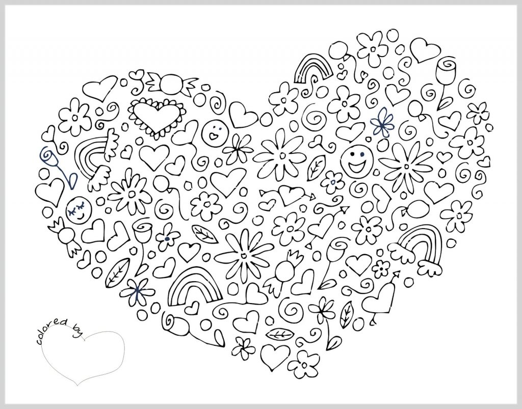 Valentine Coloring Pages - Heart Collage Print