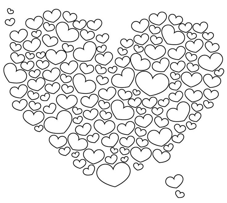 Valentine Coloring Pages - Heart of Hearts