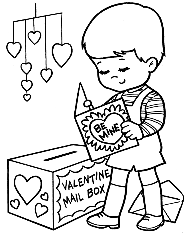 Valentine Coloring Pages - Little Boy