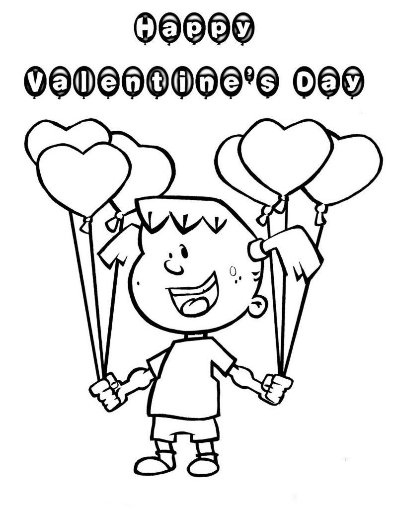 Valentine Coloring Pages - Little Girl