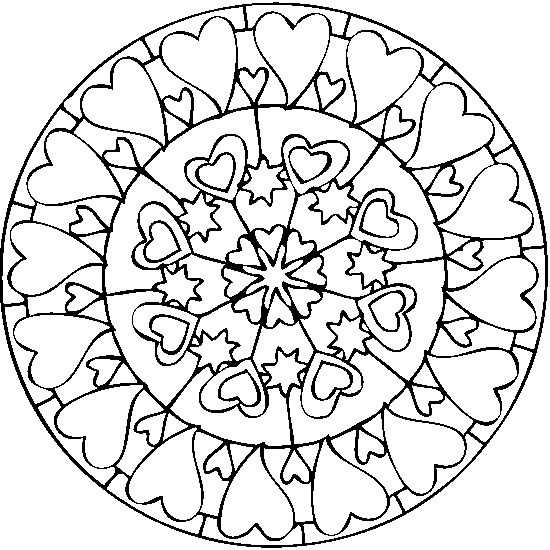 Valentine Coloring Pages -Mandala