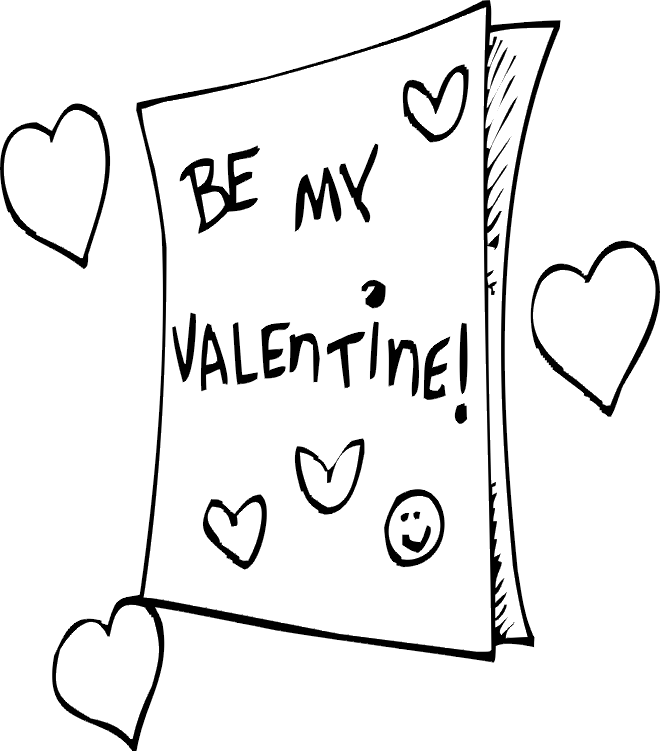 Valentine Coloring Pages - My Valentine Card