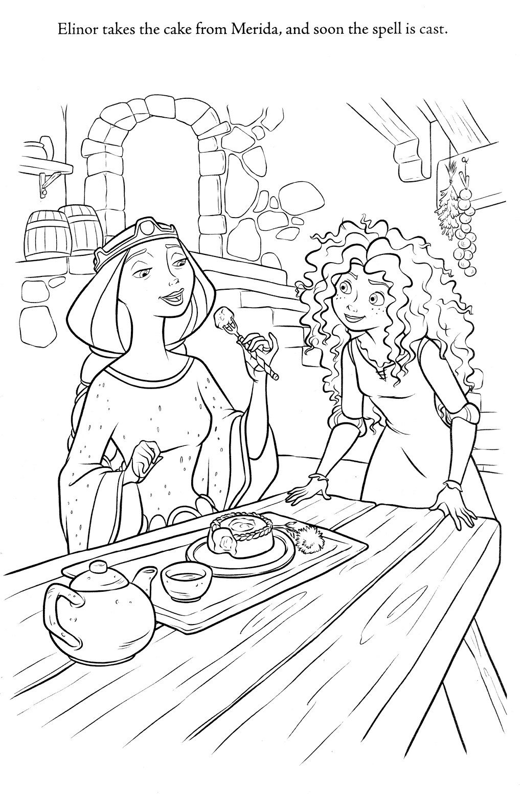 Brave Coloring Page - Merida and Mom