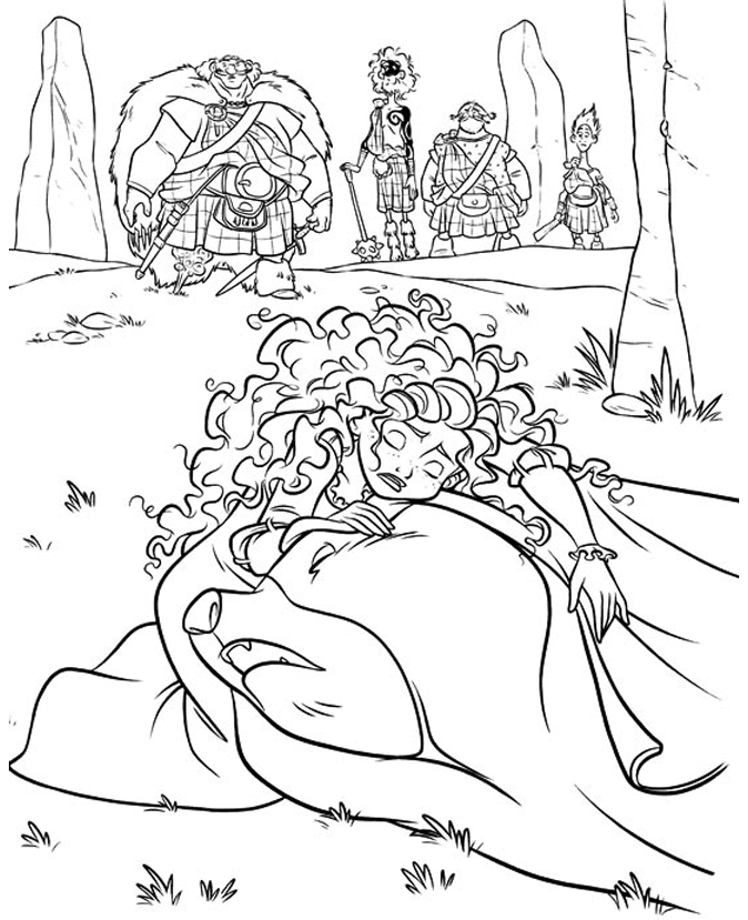 Brave Coloring Pages - Merida mourns